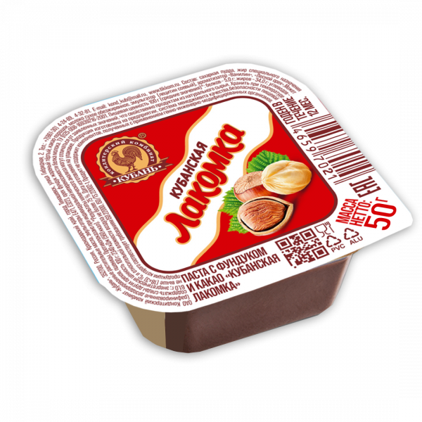 Паста с фундуком и какао "Кубанская лакомка", 50 г - Кондитерский комбинат "Кубань"